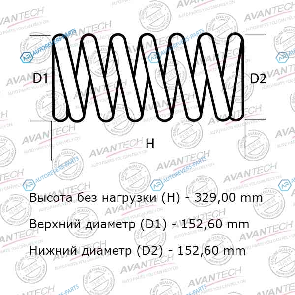 HS4148F Комплект усиленных пружин подвески Avantech (2шт. в одной упаковке)