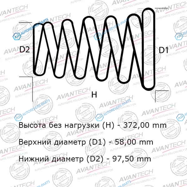 HS0302F Комплект усиленных пружин подвески Avantech (2шт. в одной упаковке)