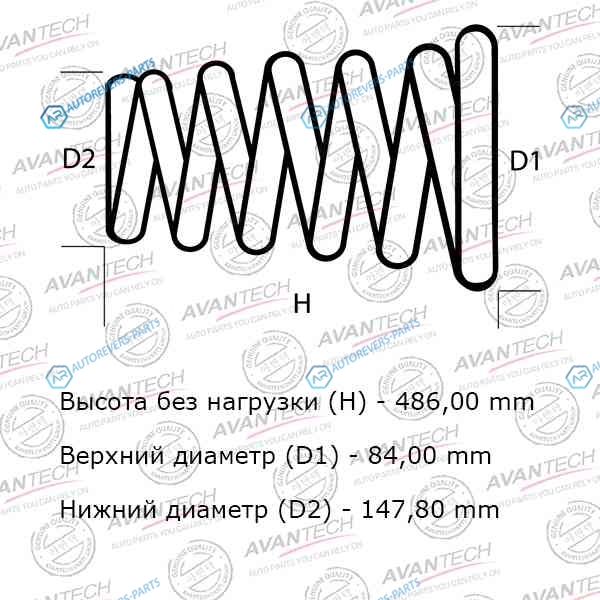 HS0189F Комплект усиленных пружин подвески Avantech (2шт. в одной упаковке)