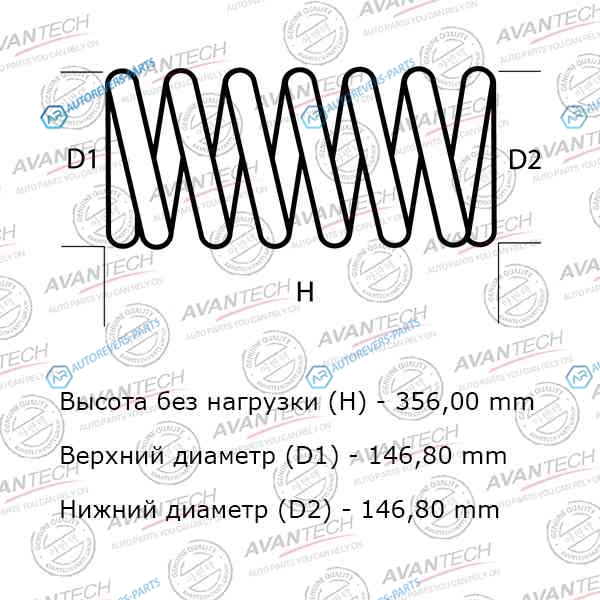 HS4143R Комплект усиленных пружин подвески Avantech (2шт. в одной упаковке)