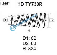 HD TY730R Пружина подвески усиленная NHK HEAVY DUTY (HD)