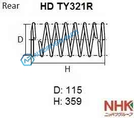 HD TY321R Пружина подвески усиленная NHK HEAVY DUTY (HD)