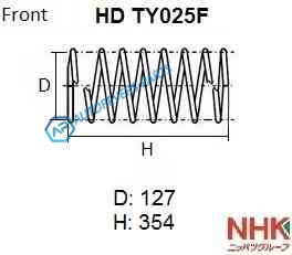 HD TY025F Пружина подвески усиленная NHK HEAVY DUTY (HD) (Кратность 2шт.)