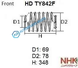 HDTY842F Пружина подвески усиленная NHK HEAVY DUTY (HD)