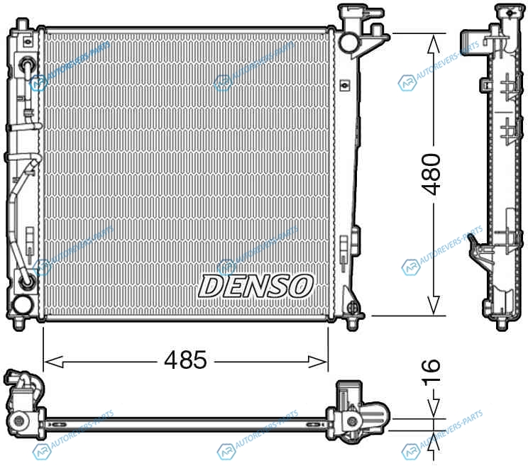 DRM41007 Радиатор охлаждения ДВС DENSO