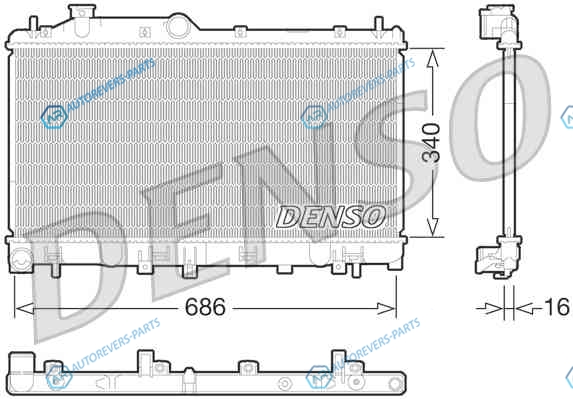 DRM36013 Радиатор охлаждения ДВС DENSO