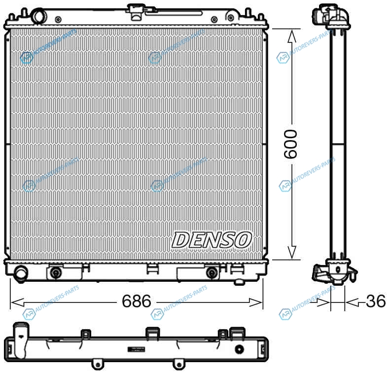 DRM46042 Радиатор охлаждения ДВС DENSO