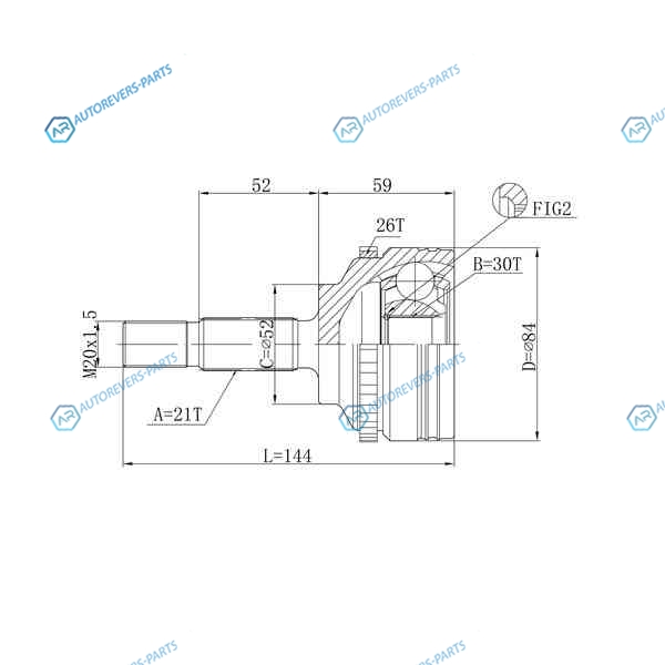 DFCV304 Шрус привода DOUBLE FORCE. с ABS