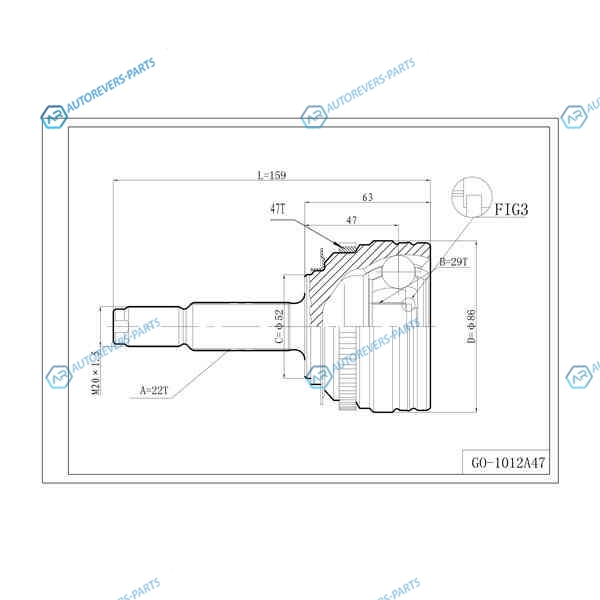 DFCV815 Шрус привода DOUBLE FORCE. с ABS