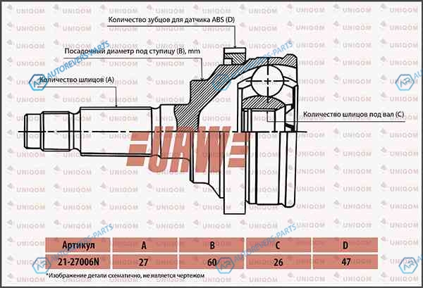 2127012N Шрус привода URW
