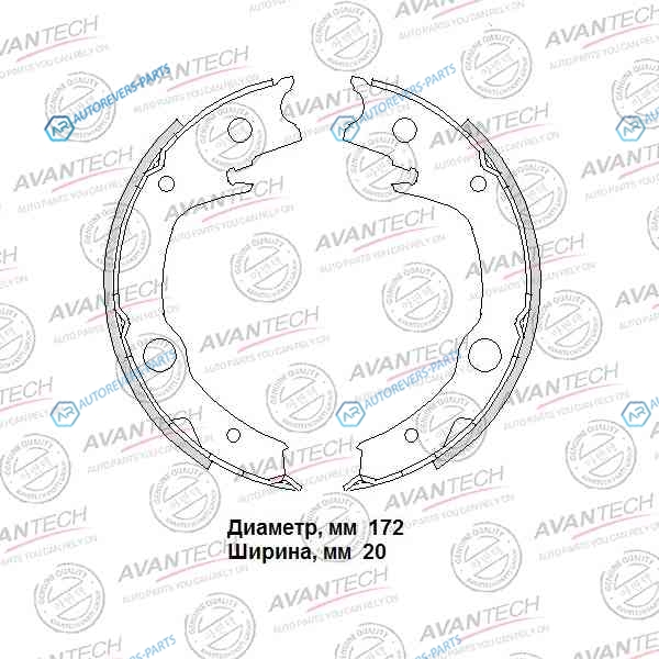 AVS0121 Колодки тормозные барабанные AVANTECH