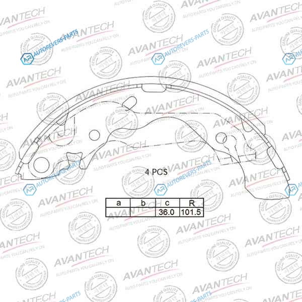 AVS1002 Колодки тормозные барабанные AVANTECH