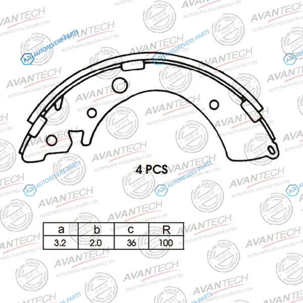 AVS0301 Колодки тормозные барабанные AVANTECH