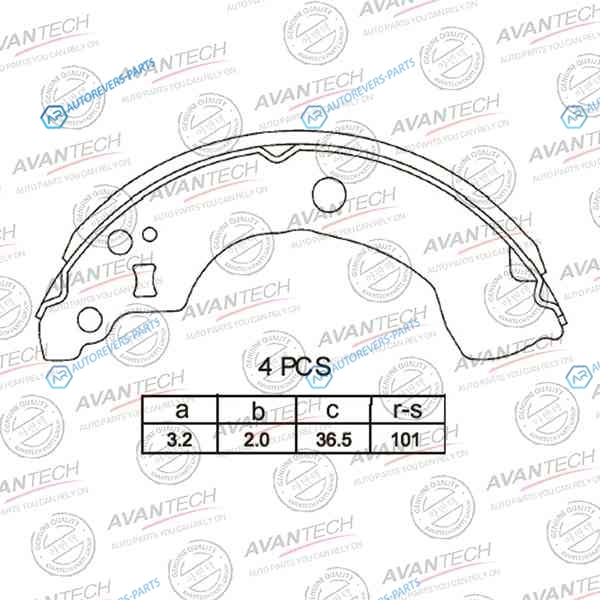 AVS0208 Колодки тормозные барабанные AVANTECH
