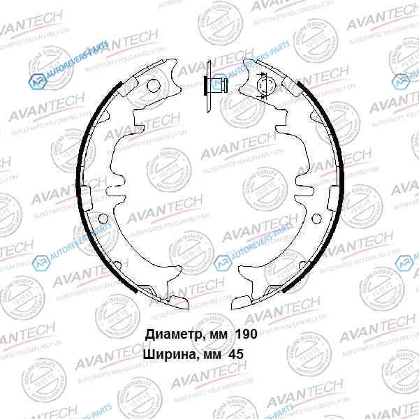 AVS0124 Колодки стояночного тормоза AVANTECH
