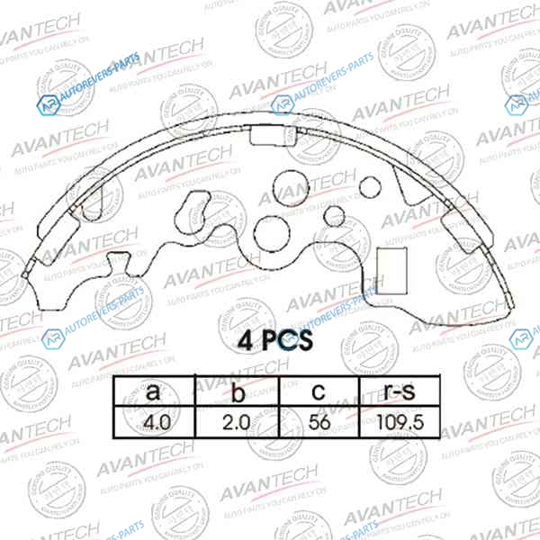 AVS0402 Колодки тормозные барабанные AVANTECH