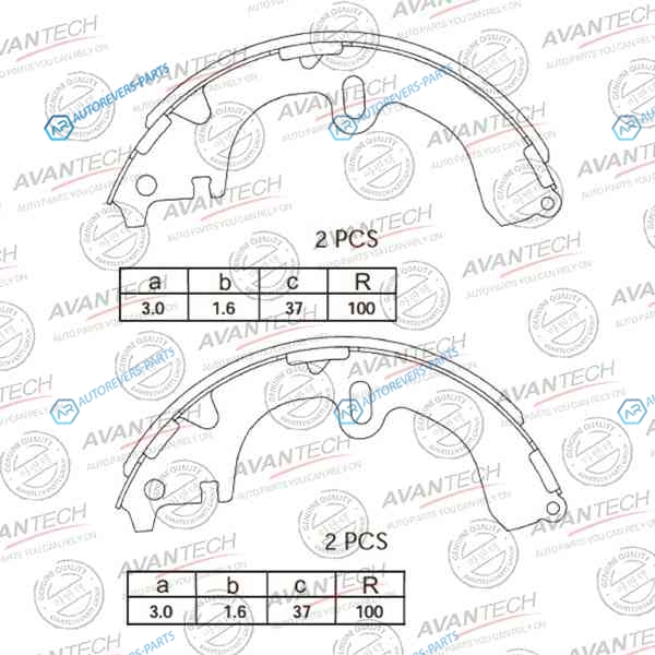 AVS0102 Колодки тормозные барабанные AVANTECH