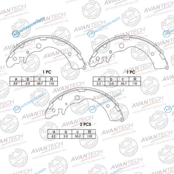 AVS0202 Колодки тормозные барабанные AVANTECH