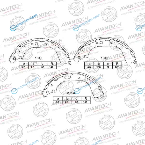 AVS0206 Колодки тормозные барабанные AVANTECH