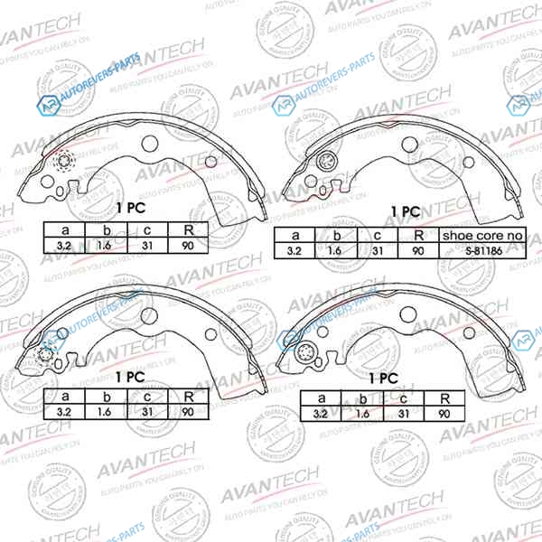 AVS0401 Колодки тормозные барабанные AVANTECH