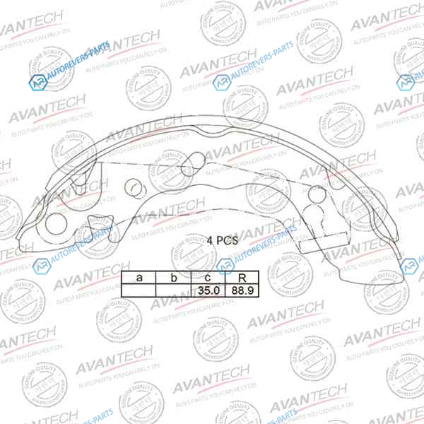 AVS1001 Колодки тормозные барабанные AVANTECH