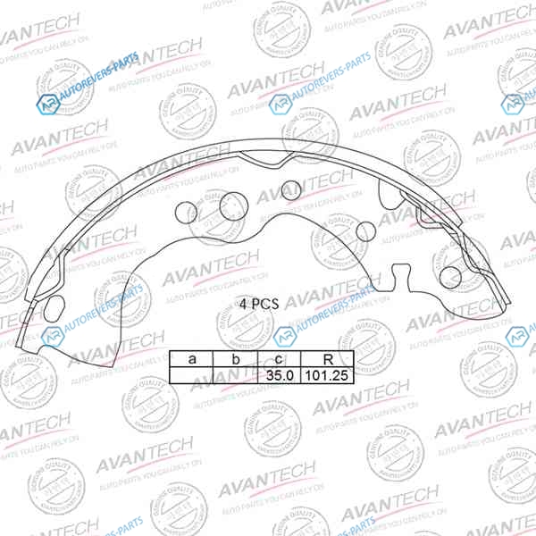 AVS0211 Колодки тормозные барабанные AVANTECH