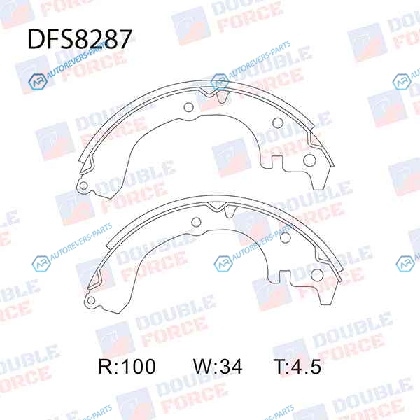 DFS8287 Колодки тормозные барабанные Double Force