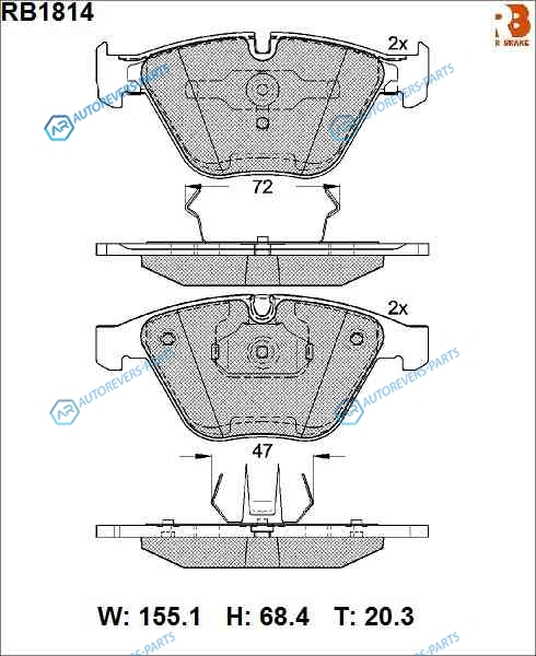 RB1814 Дисковые тормозные колодки R BRAKE