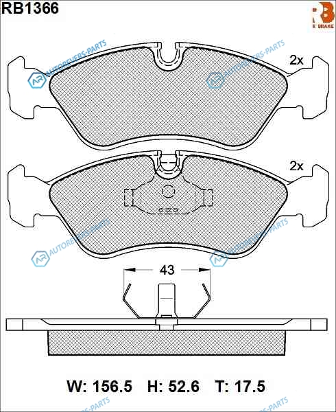 RB1366 Дисковые тормозные колодки R BRAKE