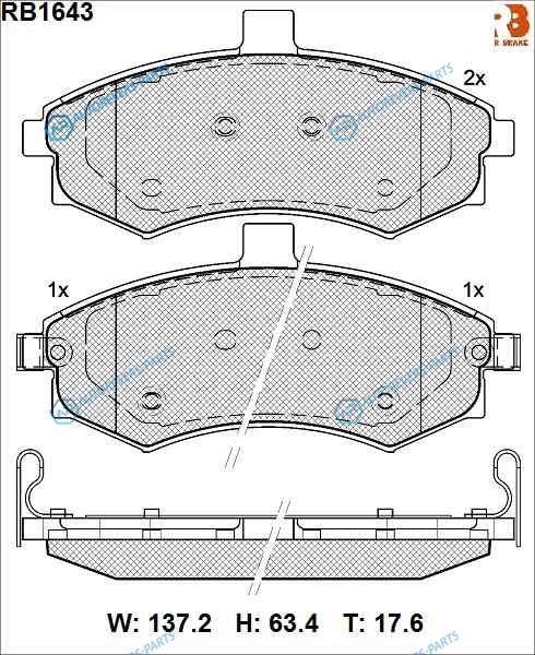 RB1643 Дисковые тормозные колодки R BRAKE