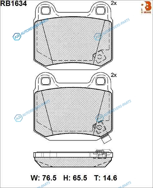 RB1634 Дисковые тормозные колодки R BRAKE