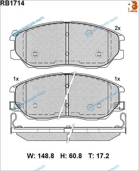 RB1714 Дисковые тормозные колодки R BRAKE
