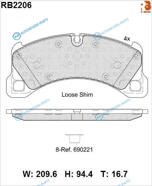 RB2206 Дисковые тормозные колодки R BRAKE