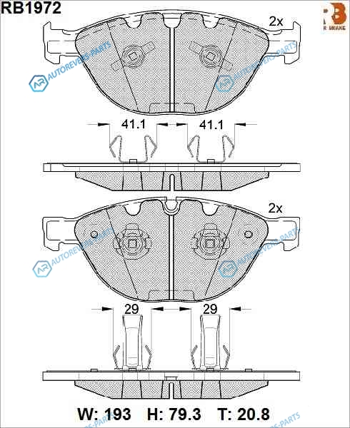 RB1972 Дисковые тормозные колодки R BRAKE