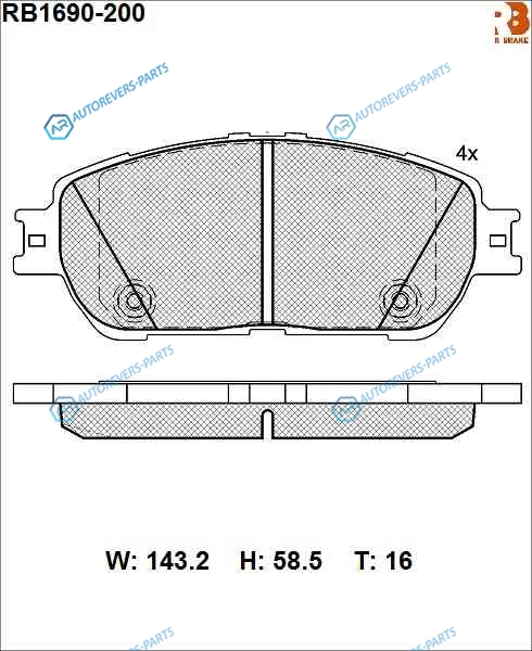 RB1690-200 Дисковые тормозные колодки R BRAKE