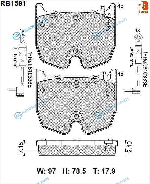 RB1591 Дисковые тормозные колодки R BRAKE