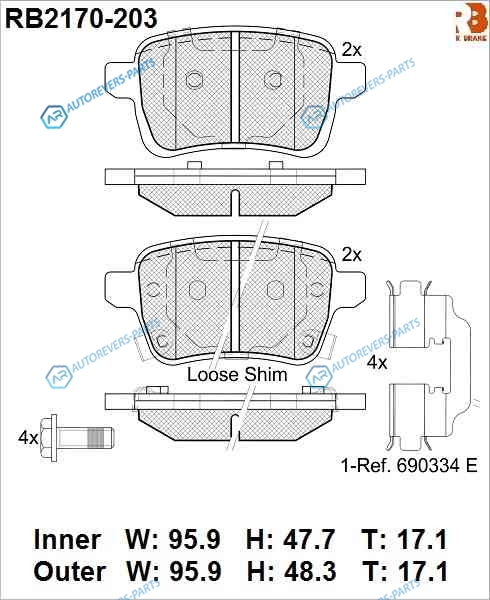 RB2170-203 Дисковые тормозные колодки R BRAKE