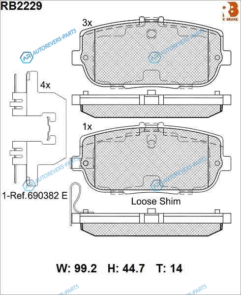 RB2229 Дисковые тормозные колодки R BRAKE