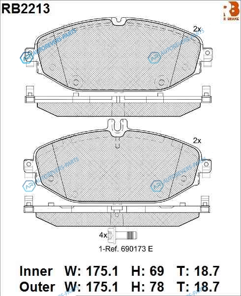 RB2213 Дисковые тормозные колодки R BRAKE