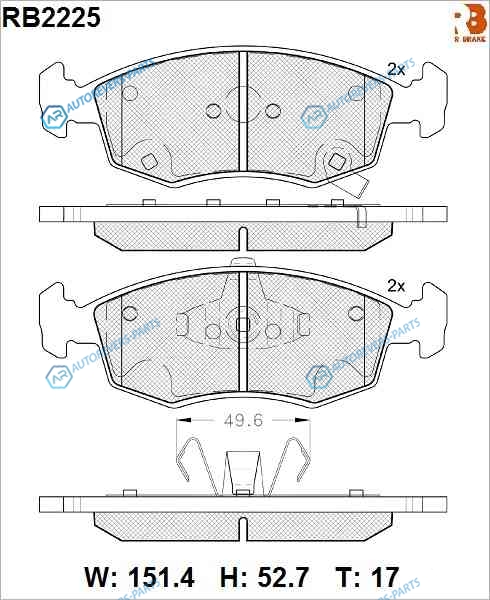 RB2225 Дисковые тормозные колодки R BRAKE