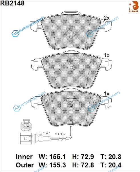 RB2148 Дисковые тормозные колодки R BRAKE
