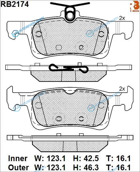 RB2174 Дисковые тормозные колодки R BRAKE