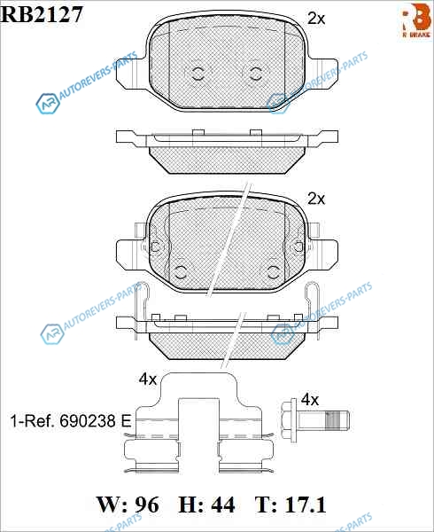 RB2127 Дисковые тормозные колодки R BRAKE