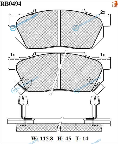 RB0494 Дисковые тормозные колодки R BRAKE