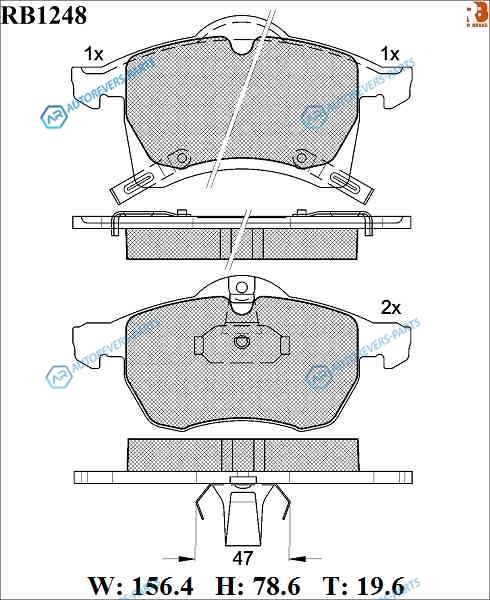 RB1248 Дисковые тормозные колодки R BRAKE