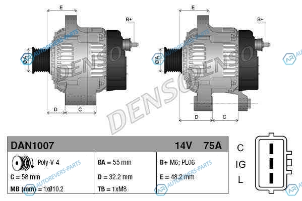 DAN1007 Генератор DENSO