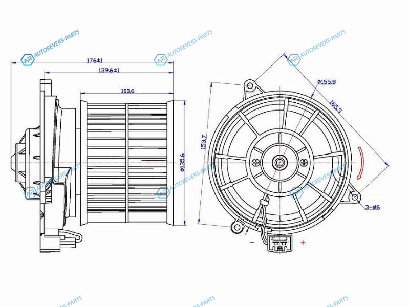 ST-1252926 Мотор отопителя салона FORD FUSION 02-FIESTA 02-