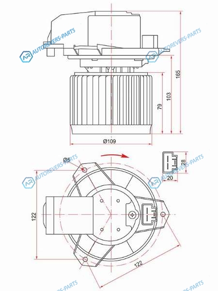 ST-87103-37040 Мотор отопителя салона HINO 300 24V 13-