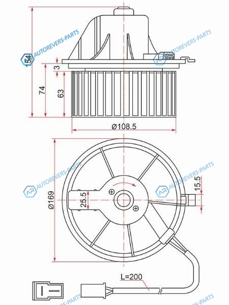 ST-893819021A Мотор отопителя салона AUDI 80 86-96VOLKSWAGEN TRANSPORTER T4 90-03PASSAT B4 88-97