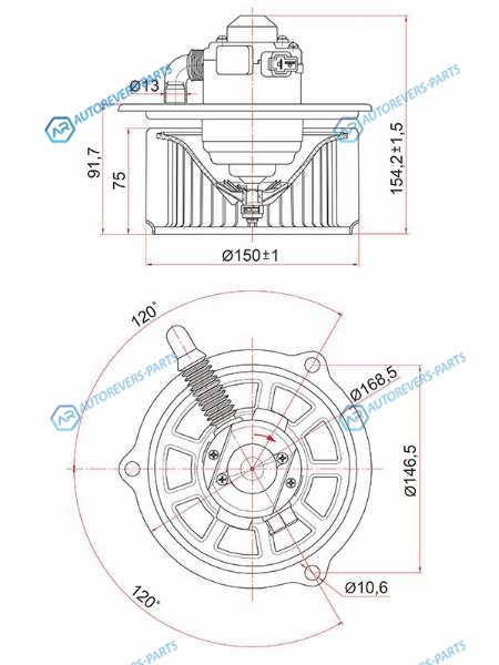 ST-S8710-41200 Мотор отопителя салона HINO 500 FR1FD1FM1GD1 08- 24V (RHD)